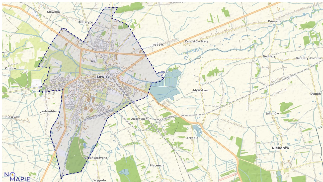 Mapa Łowicza
